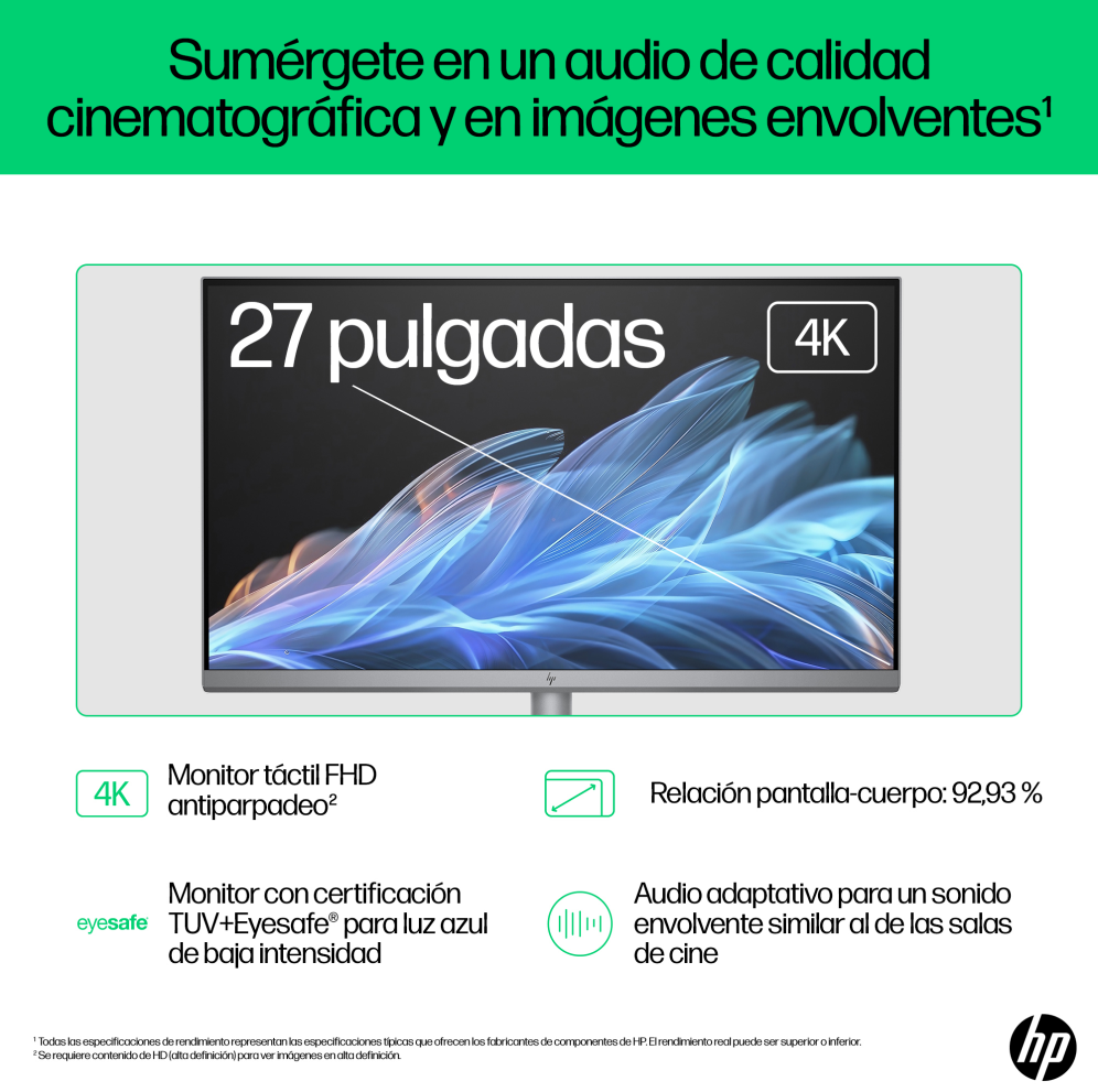 PC AIO HP OMNISTUDIO X 27-CS0015NS U5-125H 16G 512G 27" W11H - detalle