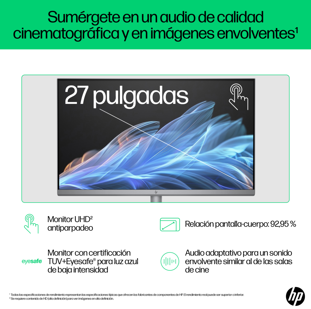 PC AIO HP OMNISTUDIO X 27-CS0015NS U5-125H 16G 512G 27" W11H - detalle
