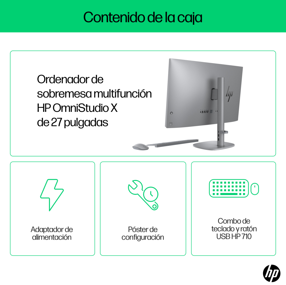 PC AIO HP OMNISTUDIO X 27-CS0015NS U5-125H 16G 512G 27" W11H - detalle