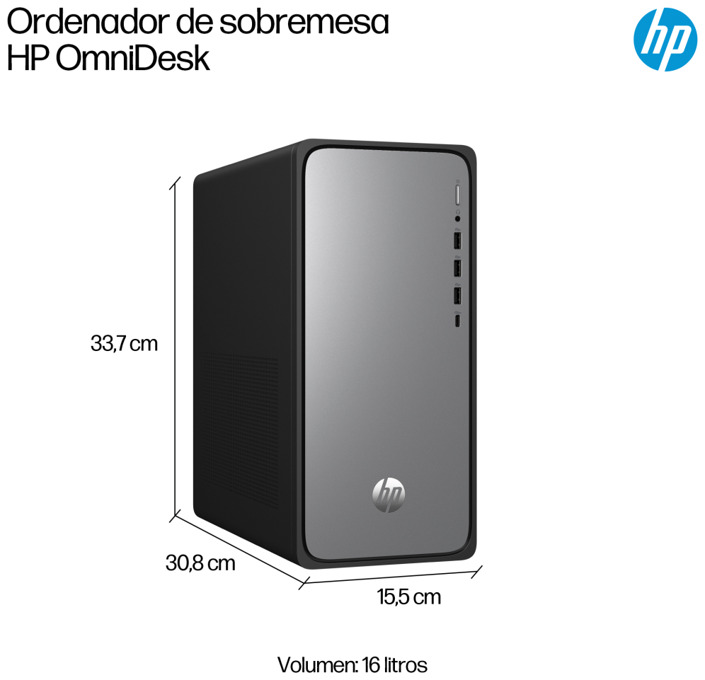 PC HP OMNIDESK M02-0021ns i5-14400 16GB 1TB FreeDOS - detalle