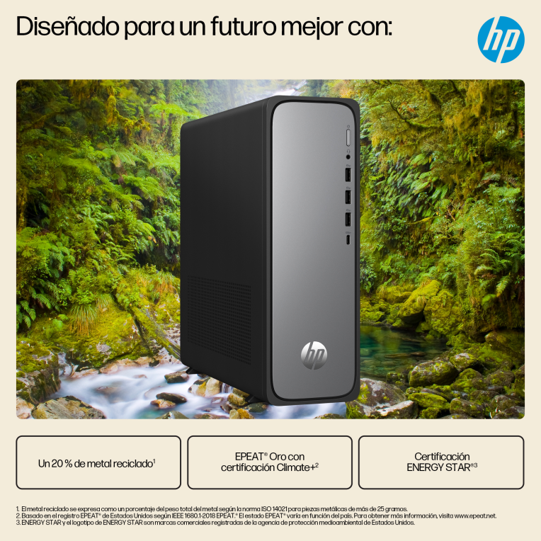 PC HP OMNIDESK SLIM S03-0020NS i3-14100 8GB 512GB FDOS - detalle