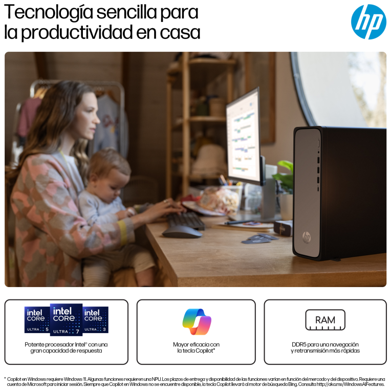 PC HP OMNIDESK SLIM S03-0020NS i3-14100 8GB 512GB FDOS - detalle