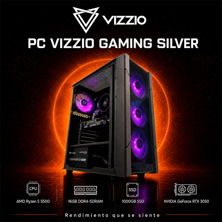 PC VIZZIO GAMING SILVER R5-5500 16GB 1TB RTX3050 6GB - detalle