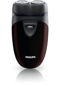 Afeitadora eléctrica Philips sin cable con batería, en color gris con cabezal de afeitado y diseño compacto.