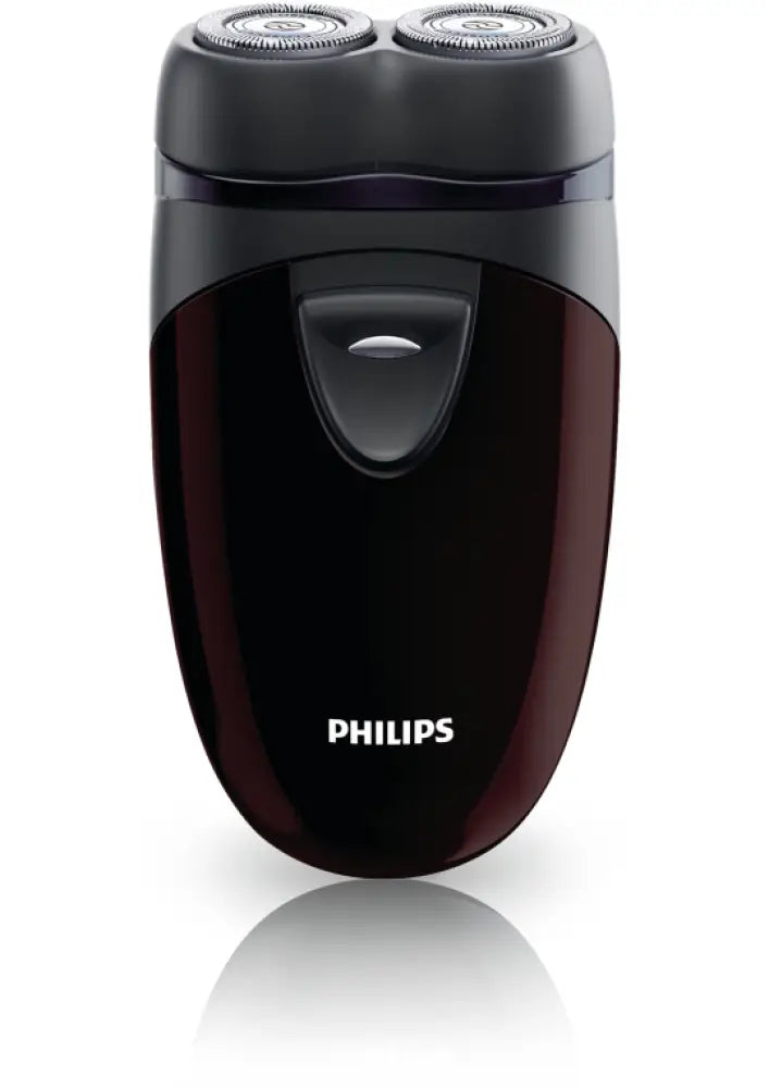Afeitadora eléctrica Philips sin cable con batería, en color gris con cabezal de afeitado y diseño compacto.