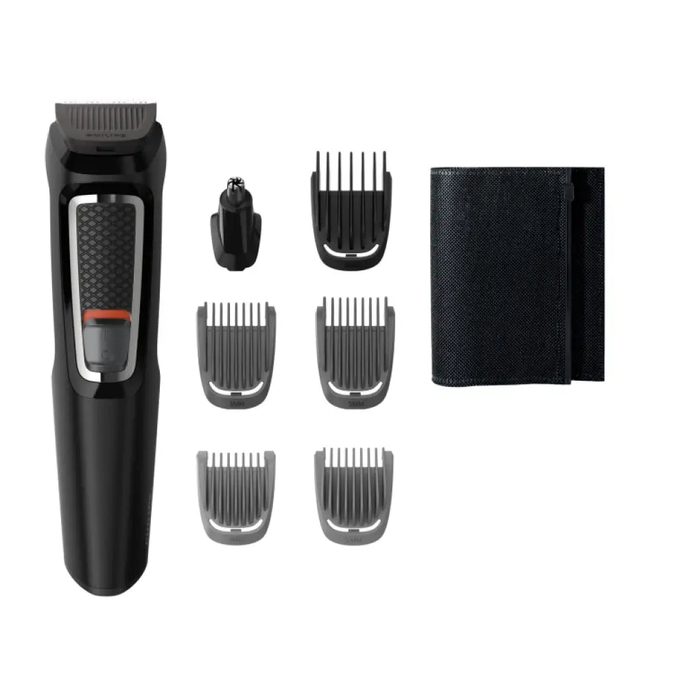 Cortapelos y maquinilla Philips Multigroom Series 3000 para cara y cabello con 7 accesorios y herramientas de corte.