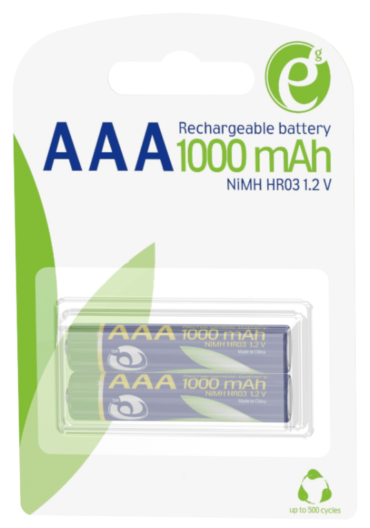 PILAS AAA GEMBIRD NI-MH RECARGABLE 1000MAH 2PCS BLISTER PACK - detalle