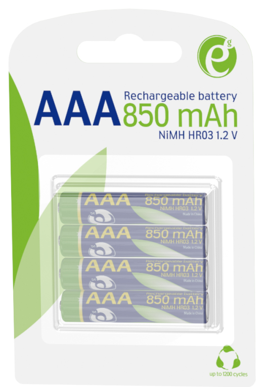 PILAS AAA GEMBIRD NI-MH RECARGABLE 850 MAH 4PCS BLISTER PACK - detalle