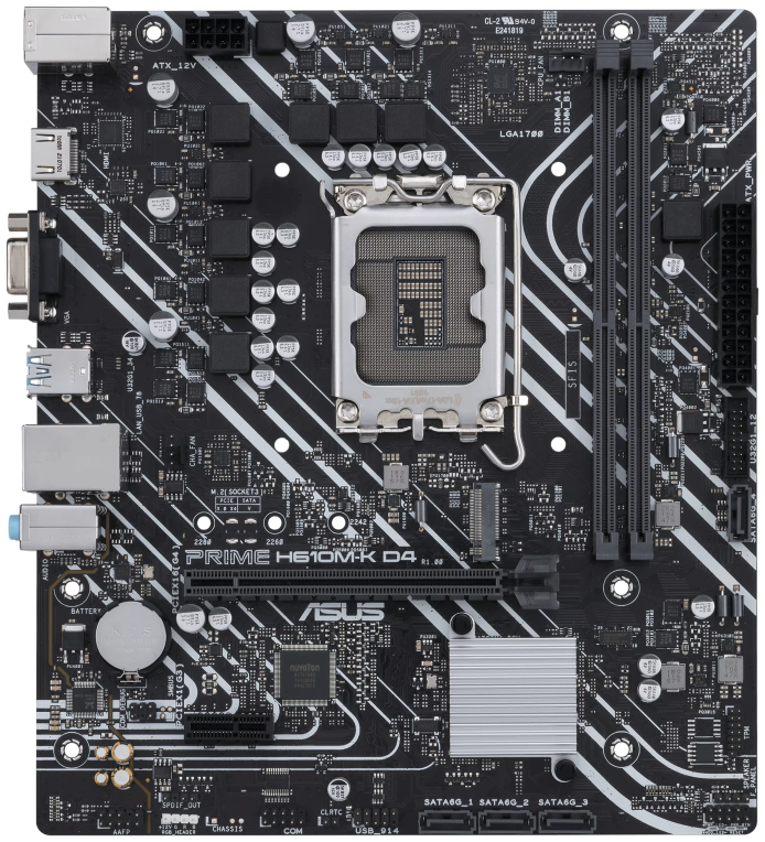 PLACA BASE ASUS H610M-K D4 1700 MATX 2XDDR4 - detalle