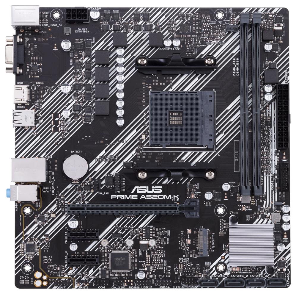PLACA BASE ASUS PRIME A520M-K AM4 MATX 2XDDR4 - detalle
