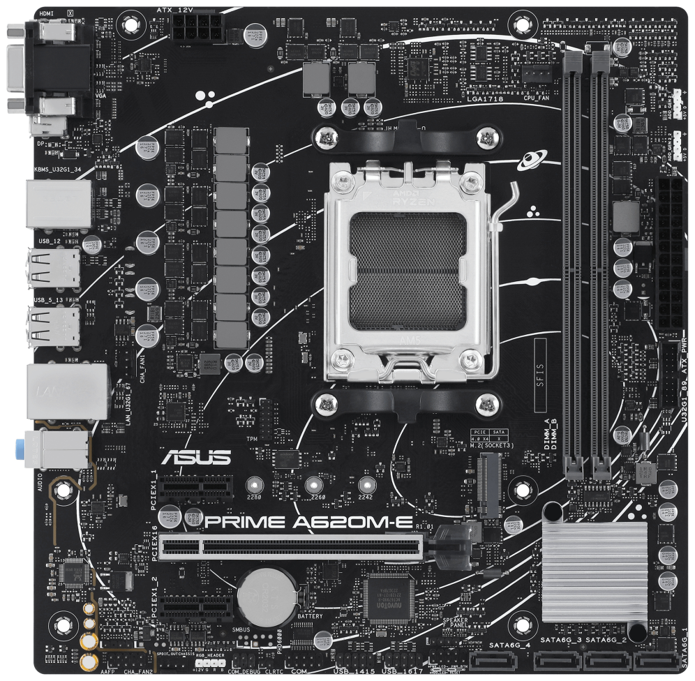 PLACA BASE ASUS PRIME A620M-E CSM AM5 MATX 2XDDR5 - detalle