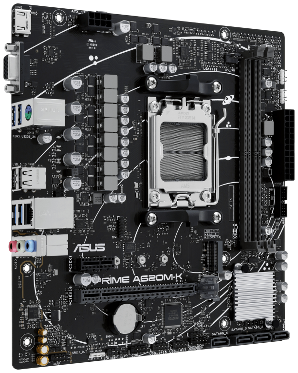 PLACA BASE ASUS PRIME A620M-K AM5 MATX 2XDDR5 - detalle