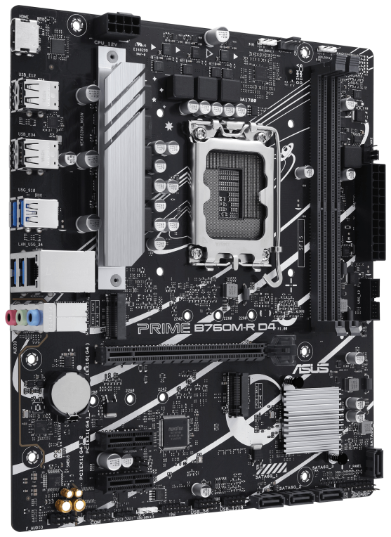 PLACA BASE ASUS PRIME B760M-R D4 1700 MATX 4XDDR4 - detalle