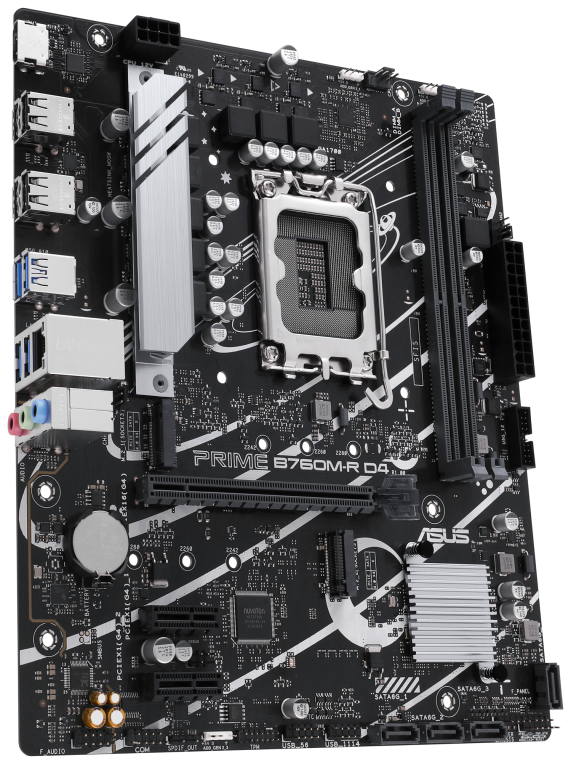PLACA BASE ASUS PRIME B760M-R D4 1700 MATX 4XDDR4 - detalle