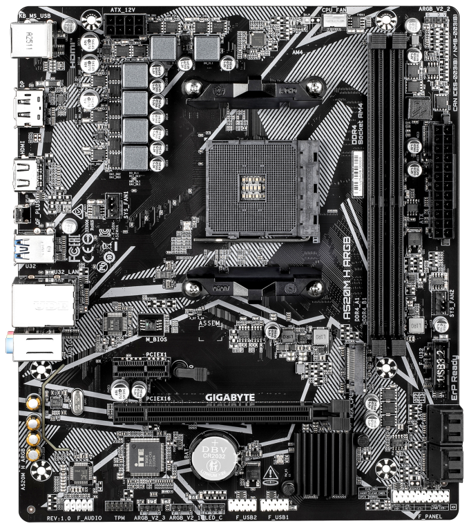 PLACA BASE GIGABYTE A520M H ARGB AM4 MICROATX - detalle