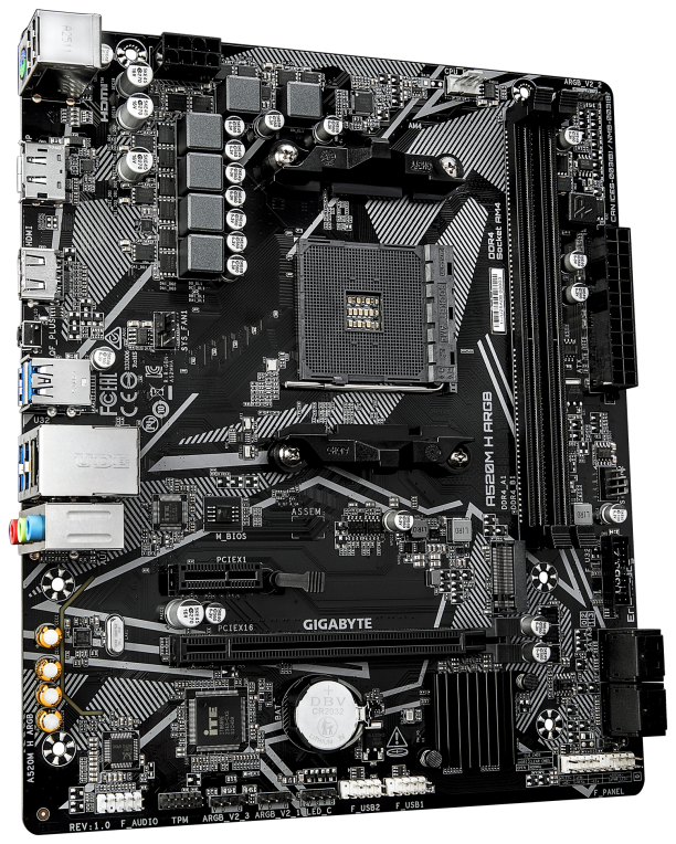 PLACA BASE GIGABYTE A520M H ARGB AM4 MICROATX - detalle