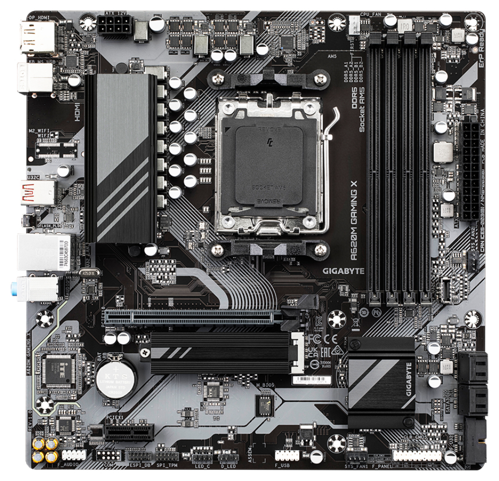 PLACA BASE GIGABYTE A620M GAMING X AM5 MATX 4XDDR5 - detalle