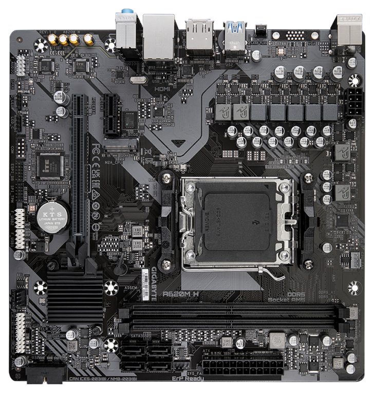 PLACA BASE GIGABYTE A620M H AM5 MATX 2XDDR5 - detalle