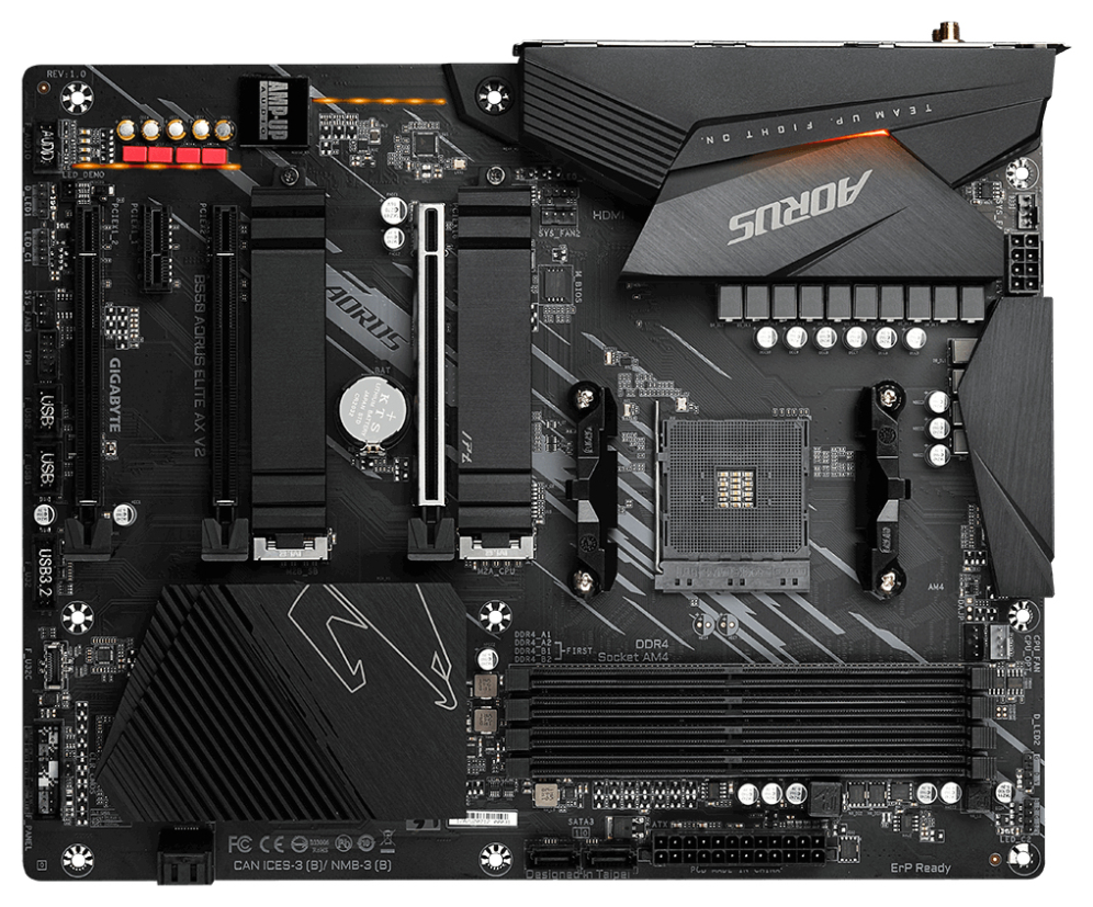 PLACA BASE GIGABYTE B550 AORUS ELITE AX V2 AM4 MATX 4XDDR4 - detalle