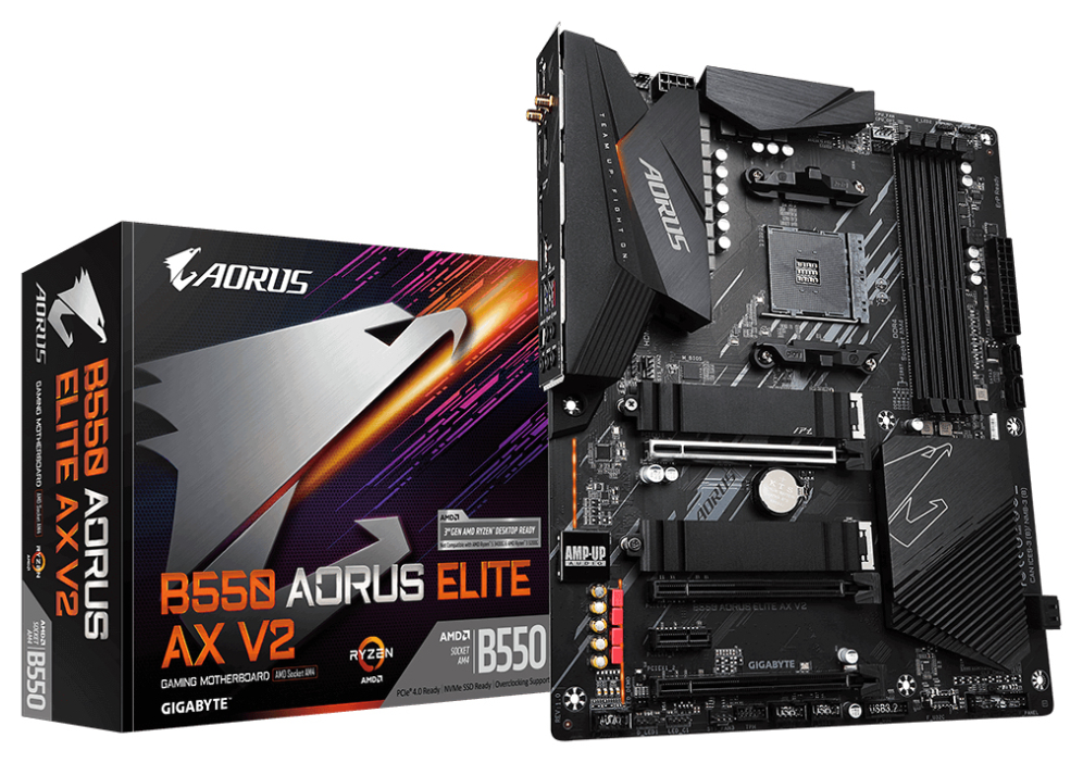 PLACA BASE GIGABYTE B550 AORUS ELITE AX V2 AM4 MATX 4XDDR4