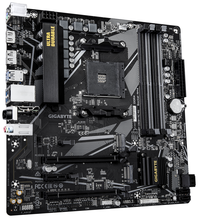PLACA BASE GIGABYTE B550M DS3H AC R2 AM4 MATX 4XDDR4 - detalle