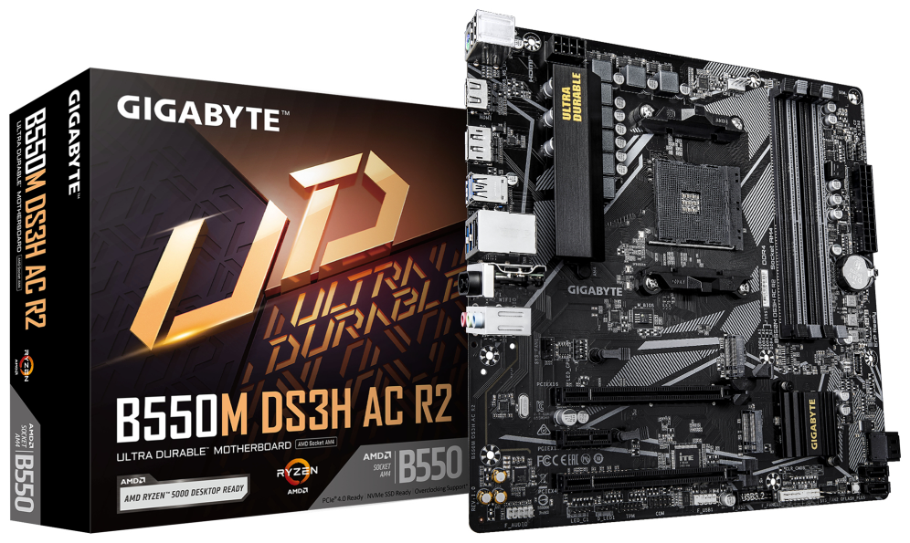 PLACA BASE GIGABYTE B550M DS3H AC R2 AM4 MATX 4XDDR4
