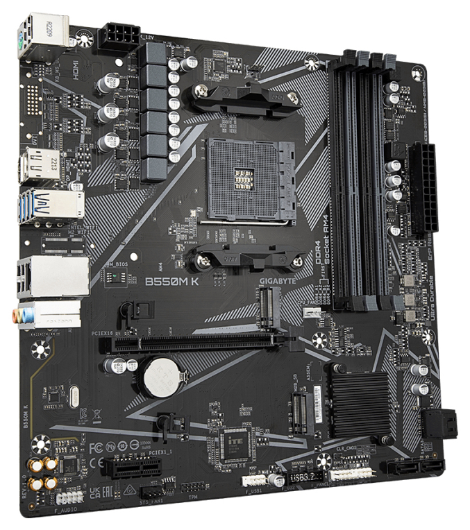 PLACA BASE GIGABYTE B550M K AM4 MATX 4XDDR4 - detalle