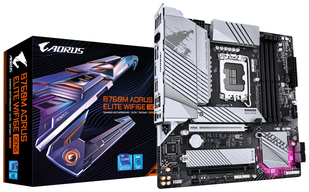 PLACA BASE GIGABYTE B760M A E WF6E GEN5 1.0 DDR5 1700 MATX 4XDDR5