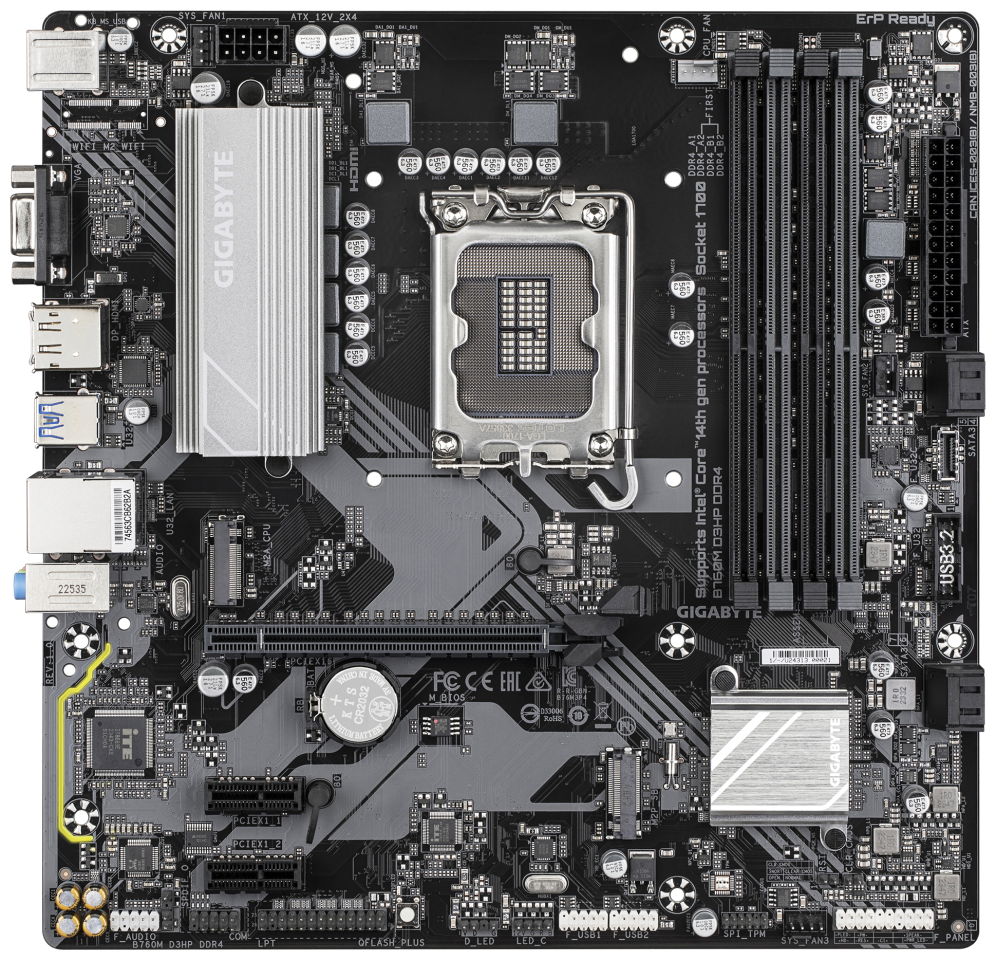 PLACA BASE GIGABYTE B760M D3HP 1700 MATX 4XDDR4 - detalle