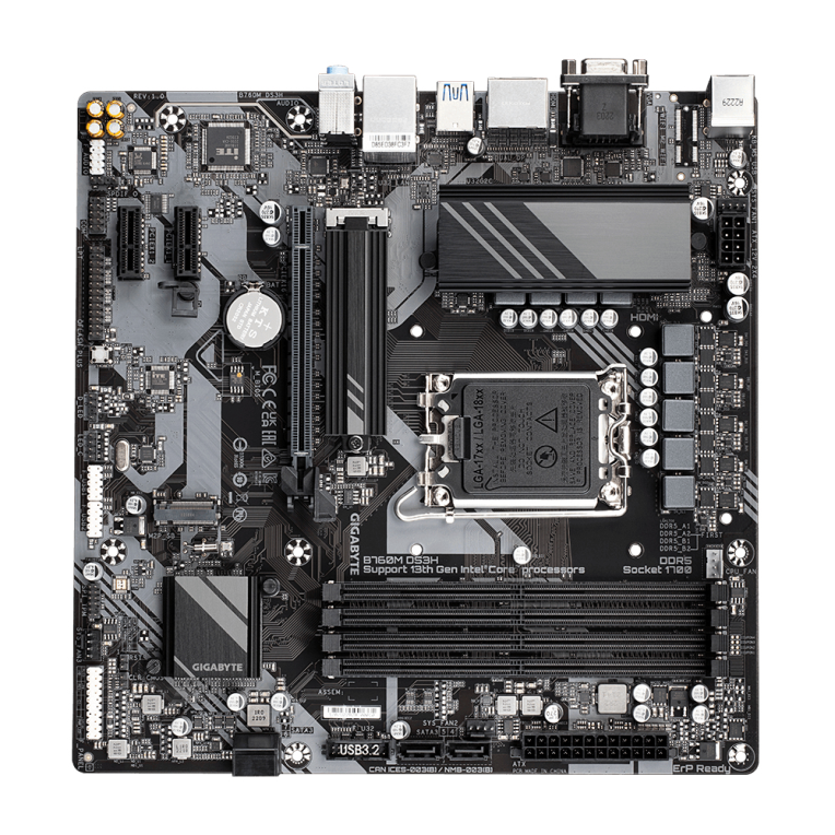 PLACA BASE GIGABYTE B760M DS3H 1700 MATX 4XDDR5 - detalle