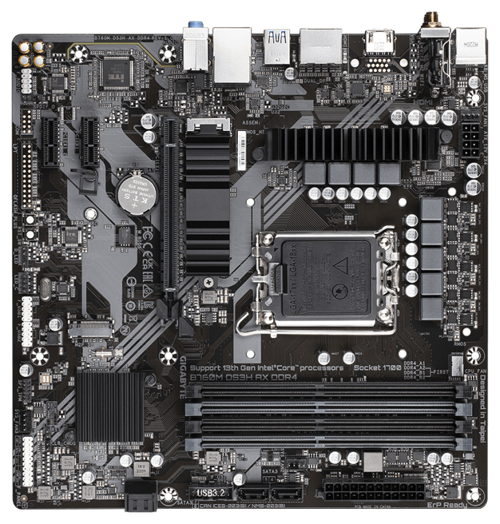 PLACA BASE GIGABYTE B760M DS3H AX 1700 MATX 4XDDR4 - detalle