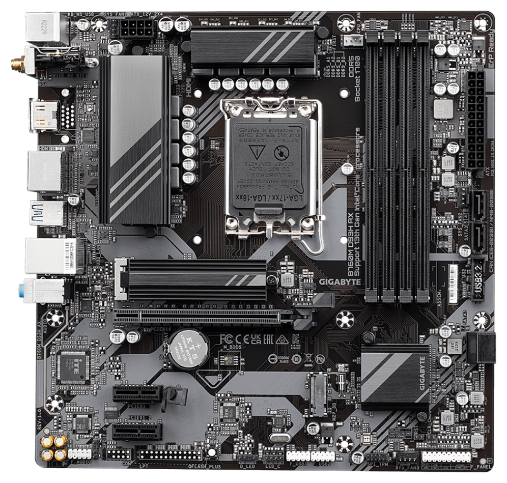 PLACA BASE GIGABYTE B760M DS3H AX G12 1700 MATX 4XDDR5 - detalle