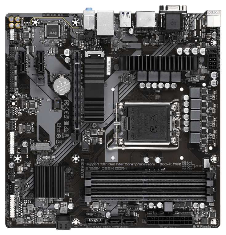 PLACA BASE GIGABYTE B760M DS3H DDR4 1700 MATX 4XDDR4 - detalle