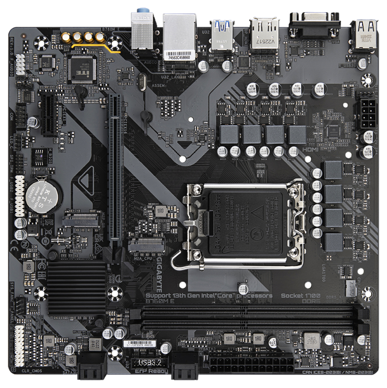PLACA BASE GIGABYTE B760M E DDR5 7200 MHz - detalle
