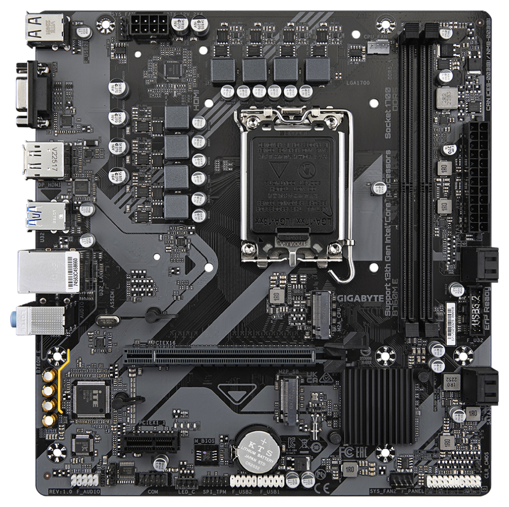 PLACA BASE GIGABYTE B760M E DDR5 7200 MHz - detalle