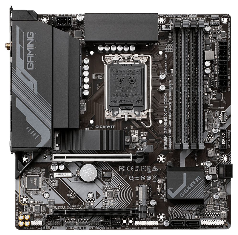 PLACA BASE GIGABYTE B760M G X AX 1700 MATX 4XDDR4 - detalle