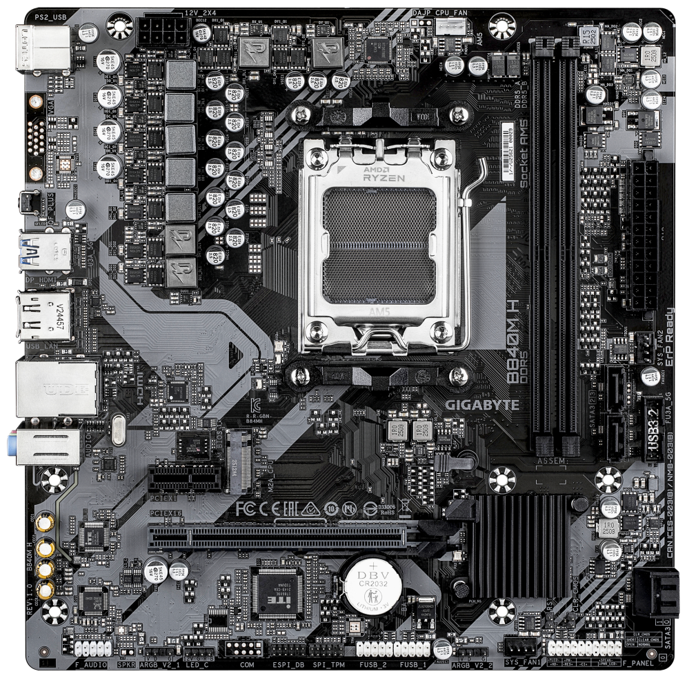 PLACA BASE GIGABYTE B840M H AM5 MICRO ATX - detalle