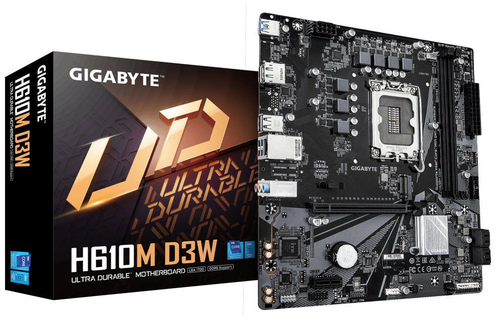 PLACA BASE GIGABYTE H610M D3W 1700 M-ATX DDR5 PCIe 4.0 128GB 1GbE M.2