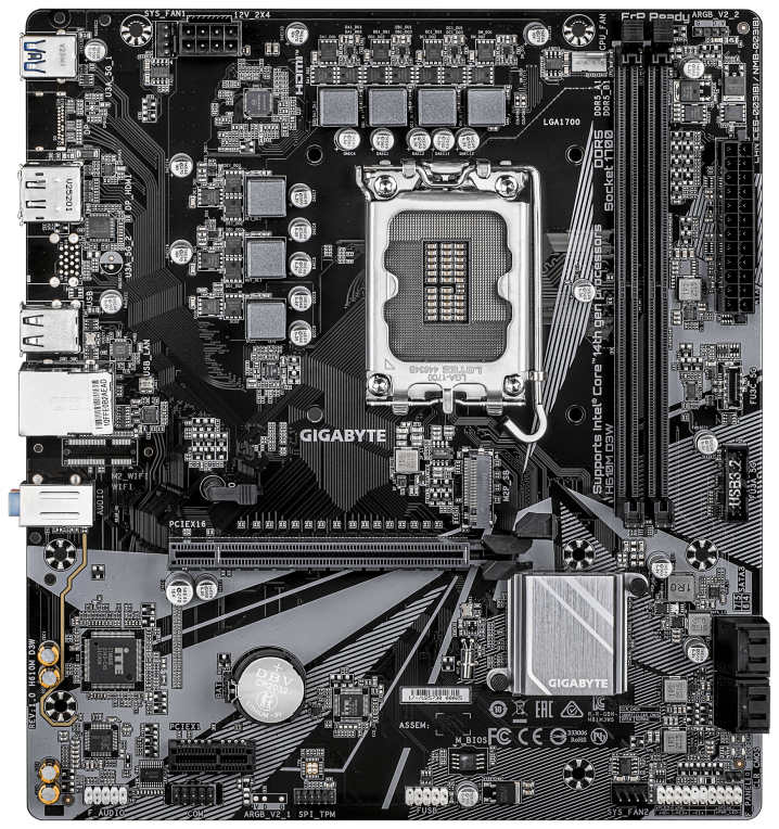 PLACA BASE GIGABYTE H610M D3W 1700 M-ATX DDR5 PCIe 4.0 128GB 1GbE M.2 - detalle