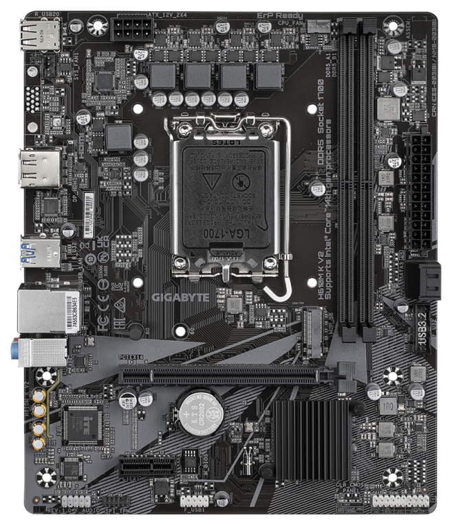 PLACA BASE GIGABYTE H610M K V2 1700 MATX 2XDDR5 - detalle