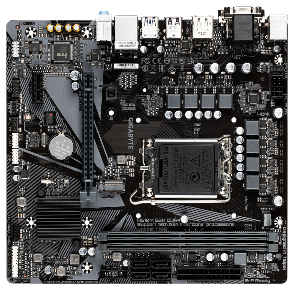 PLACA BASE GIGABYTE H610M S2H 1700 MATX 2XDDR4 - detalle