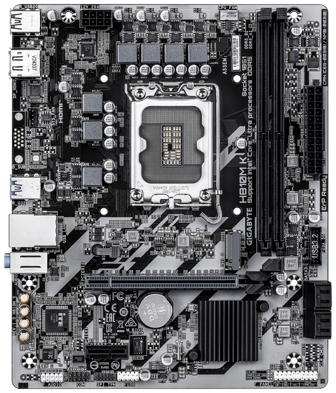 PLACA BASE GIGABYTE H810M-K 1851 MATX 2XDDR5 - detalle