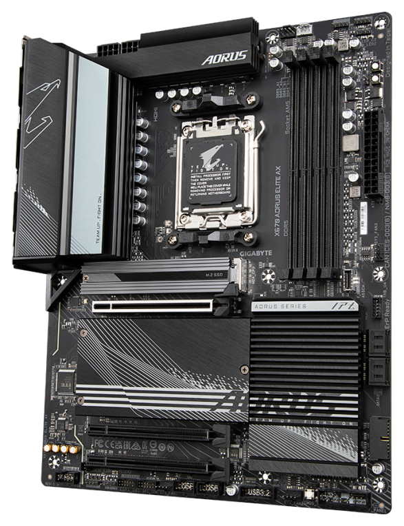 PLACA BASE GIGABYTE X670 AORUS ELITE AX AM5 ATX 4XDDR5 - detalle