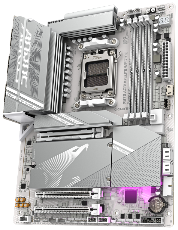 PLACA BASE GIGABYTE X870 A ELITE WF7 ICE G10 AM5 ATX 4XDDR5 - detalle