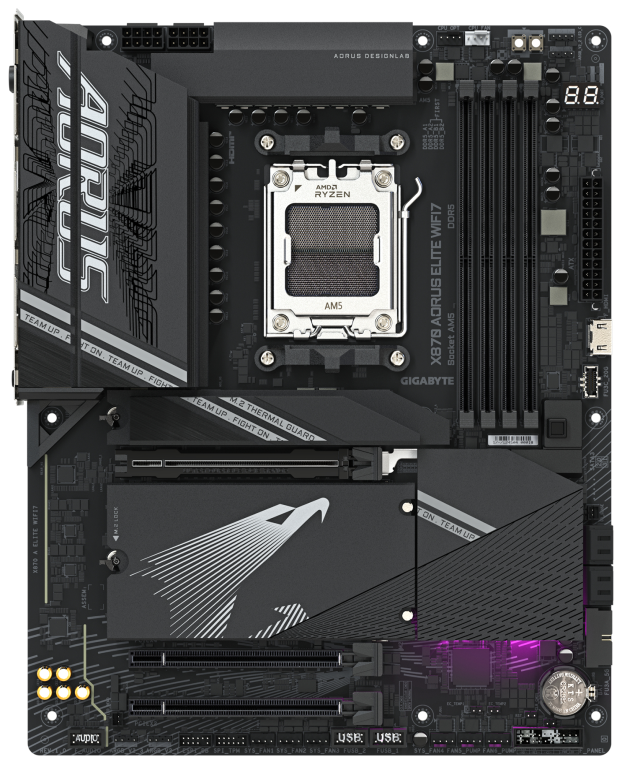 PLACA BASE GIGABYTE X870 AORUS ELITE WIFI7 AM5 ATX 4XDDR5 - detalle
