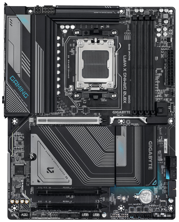 PLACA BASE GIGABYTE X870 GAMING X WIFI7 G10 AM5 ATX 4XDDR5 - detalle