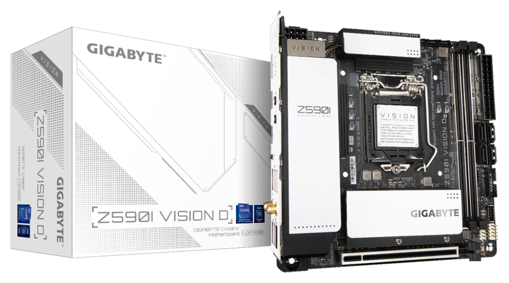 PLACA BASE GIGABYTE Z590I VISION D 1200 MITX 2XDDR4 - detalle