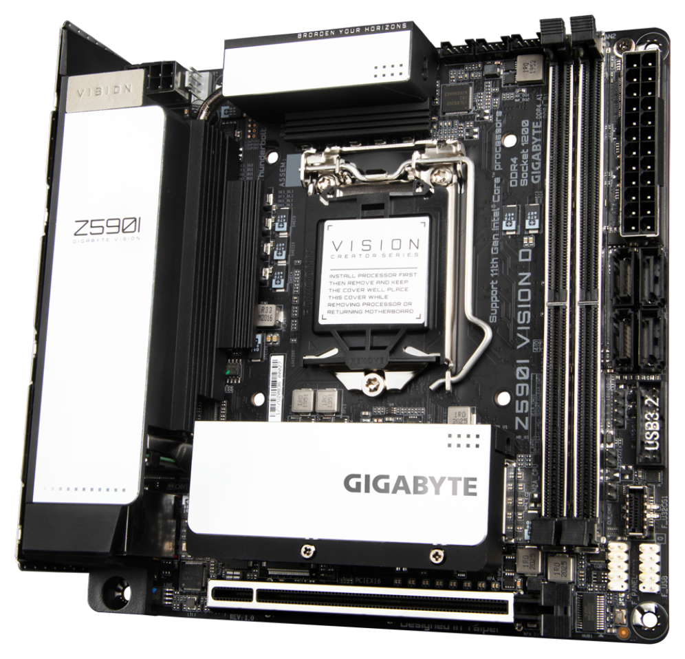PLACA BASE GIGABYTE Z590I VISION D 1200 MITX 2XDDR4 - detalle