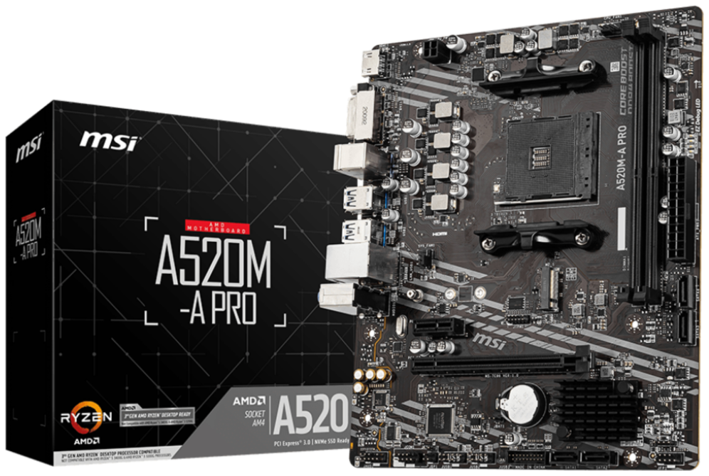 PLACA BASE MSI A520M-A PRO AM4 MATX 2XDDR4