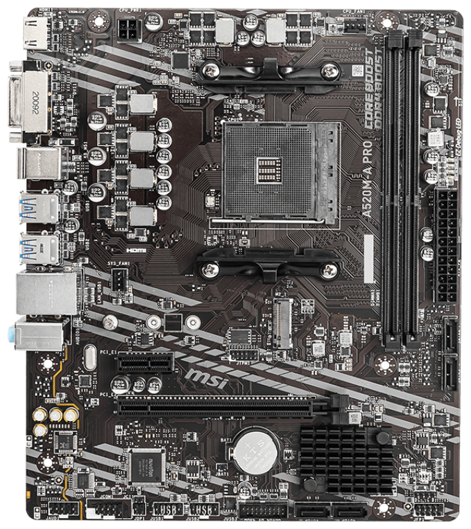 PLACA BASE MSI A520M-A PRO AM4 MATX 2XDDR4 - detalle